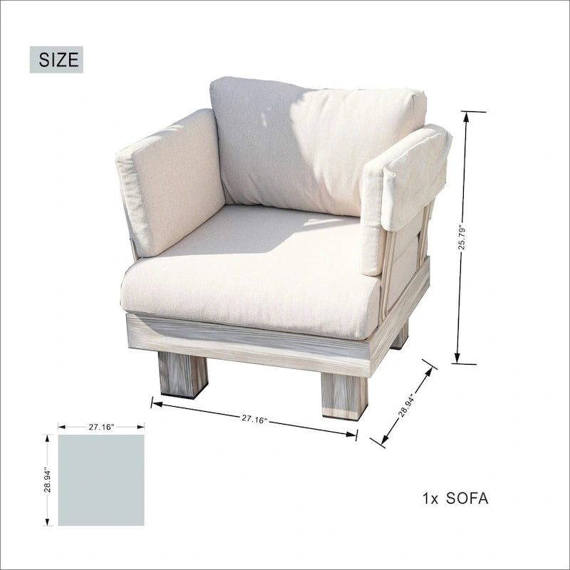 Set divano da patio a 3 pezzi in alluminio con tavolino da caffè