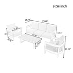 Set da Salotto da Esterno a 4 Pezzi con Cuscini Spessi
