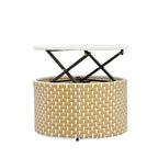 Set Divano Sezionale Rotondo da Esterno Divano Letto in Rattan Bicolore con Baldacchino Retrattile e Sedute Modulari