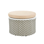 Set Divano Sezionale Rotondo da Esterno Divano Letto in Rattan Bicolore con Baldacchino Retrattile e Sedute Modulari