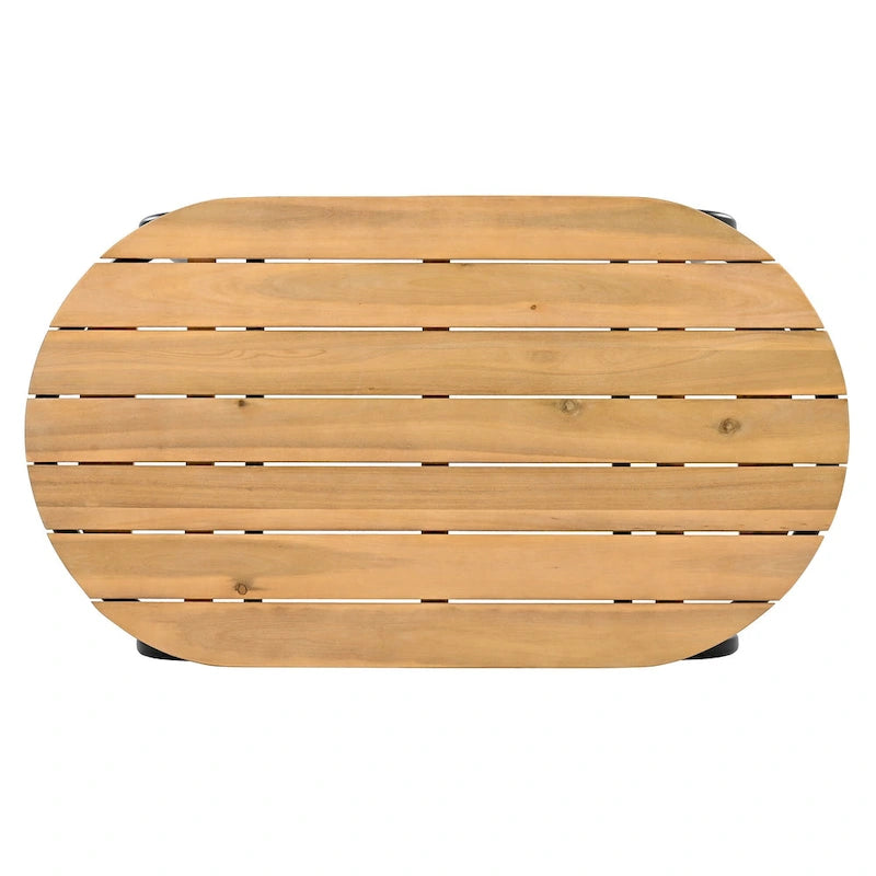 Set di 3 sedie a sdraio da esterno per prato, terrazza, spiaggia, set conversazione con sedie a braccioli e tavolino laterale in acacia
