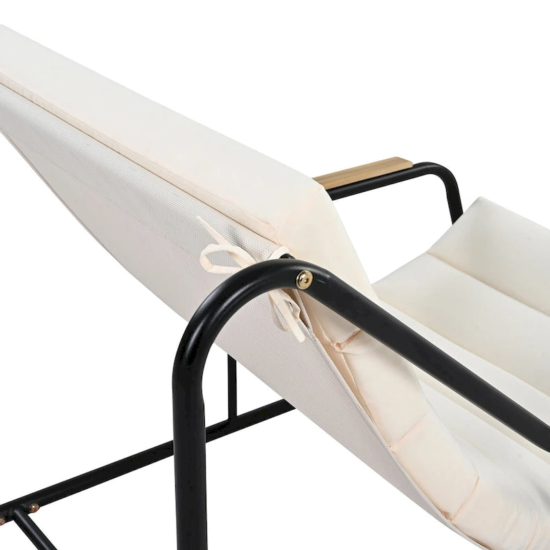 Set di 3 sedie a sdraio da esterno per prato, terrazza, spiaggia, set conversazione con sedie a braccioli e tavolino laterale in acacia