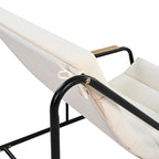 Set di 3 sedie a sdraio da esterno per prato, terrazza, spiaggia, set conversazione con sedie a braccioli e tavolino laterale in acacia