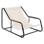 Set di 3 sedie a sdraio da esterno per prato, terrazza, spiaggia, set conversazione con sedie a braccioli e tavolino laterale in acacia