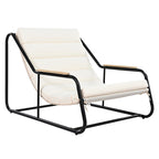 Set di 3 sedie a sdraio da esterno per prato, terrazza, spiaggia, set conversazione con sedie a braccioli e tavolino laterale in acacia