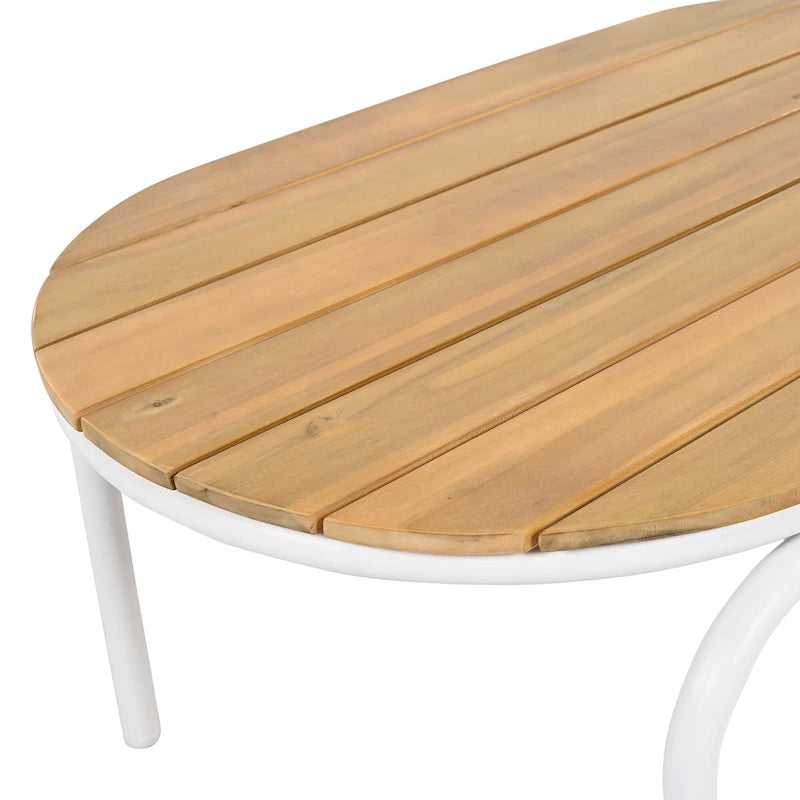 Set di 3 sedie a sdraio da esterno per prato, terrazza, spiaggia, set conversazione con sedie a braccioli e tavolino laterale in acacia
