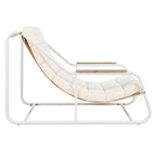 Set di 3 sedie a sdraio da esterno per prato, terrazza, spiaggia, set conversazione con sedie a braccioli e tavolino laterale in acacia