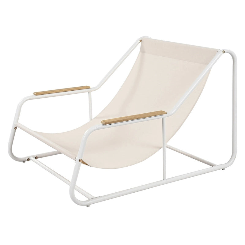 Set di 3 sedie a sdraio da esterno per prato, terrazza, spiaggia, set conversazione con sedie a braccioli e tavolino laterale in acacia