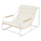 Set di 3 sedie a sdraio da esterno per prato, terrazza, spiaggia, set conversazione con sedie a braccioli e tavolino laterale in acacia