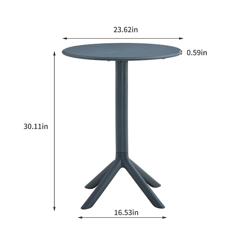 Set bistrot da esterno 3 pezzi, 2 sedie impilabili e 1 tavolo, materiale in resina resistente per balcone, patio, giardino
