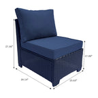 Set divano imbottito in vimini e rattan PE da 7 pezzi