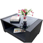 Set divano imbottito in vimini e rattan PE da 7 pezzi