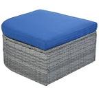 Letto da giorno modulare, lettino prendisole con baldacchino, set da conversazione in vimini per patio