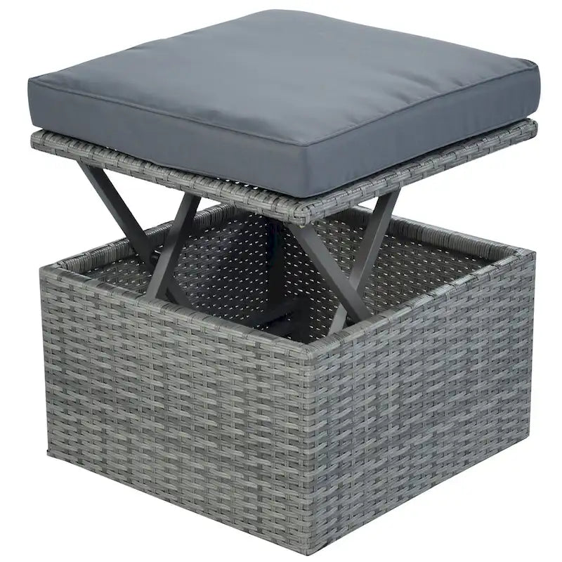 Letto da giorno modulare, lettino prendisole con baldacchino, set da conversazione in vimini per patio