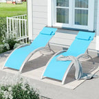 Set di 2 sedie a sdraio da esterno per bordo piscina, balcone, giardino - N/A