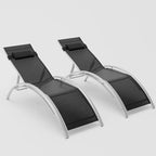 Set di 2 sedie a sdraio da esterno per bordo piscina, balcone, giardino - N/A