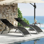 Set di 2 sedie a sdraio da esterno per bordo piscina, balcone, giardino - N/A