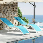 Set di 2 sedie a sdraio da esterno per bordo piscina, balcone, giardino - N/A