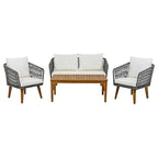 Set da salotto da esterno 4 pezzi con divanetto, 2 poltrone e tavolino