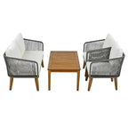 Set da salotto da esterno 4 pezzi con divanetto, 2 poltrone e tavolino
