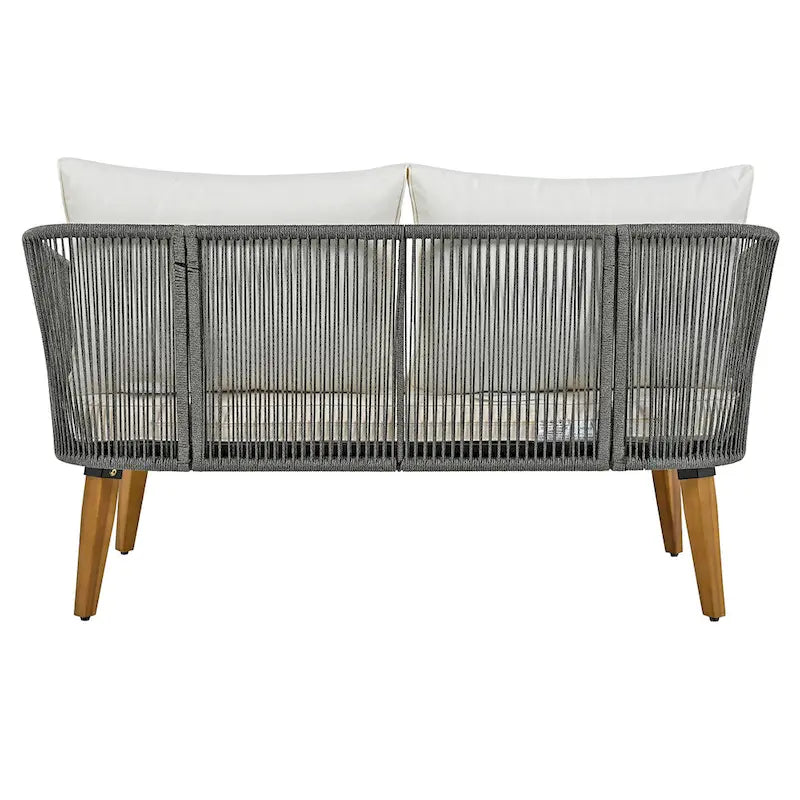 Set da salotto da esterno 4 pezzi con divanetto, 2 poltrone e tavolino