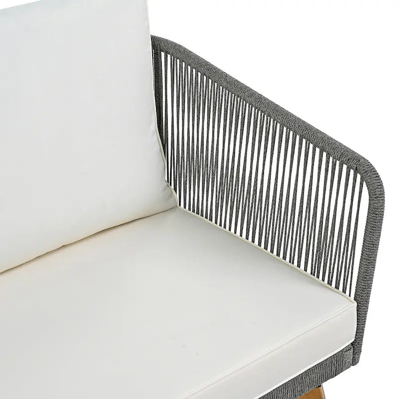 Set da salotto da esterno 4 pezzi con divanetto, 2 poltrone e tavolino