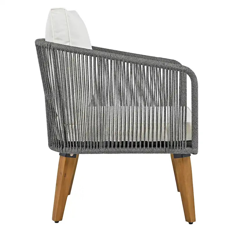 Set da salotto da esterno 4 pezzi con divanetto, 2 poltrone e tavolino
