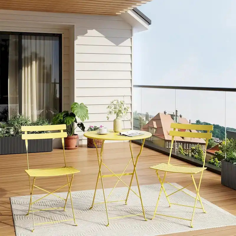 Set di tavolo e sedie da esterno per balcone o piscina di appartamenti