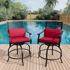 2 Sgabelli da Bar Girevoli da Esterno per Patio Giardino