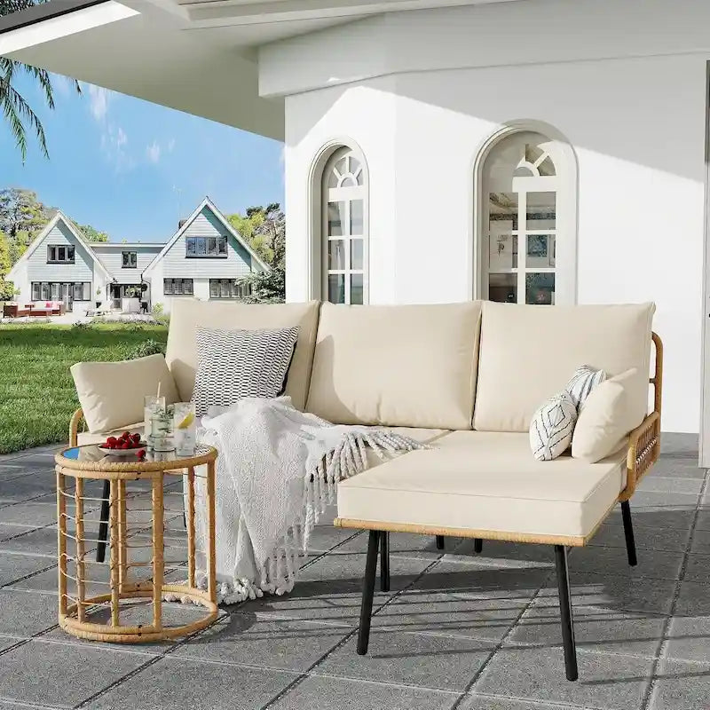 Set da 3 mobili da giardino per cortile, portico, terrazza