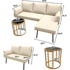 Set da 3 mobili da giardino per cortile, portico, terrazza