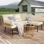 Set da 3 mobili da giardino per cortile, portico, terrazza