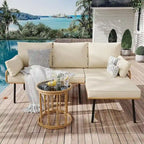 Set da 3 mobili da giardino per cortile, portico, terrazza