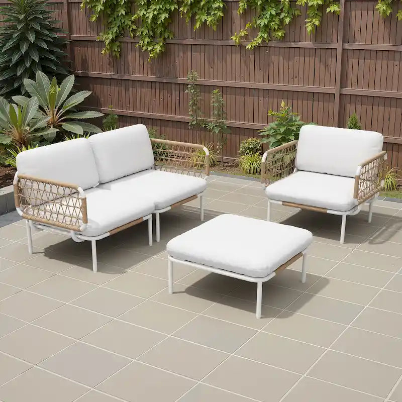 Set Divano Sezionale da Esterno per Patio con Cuscini