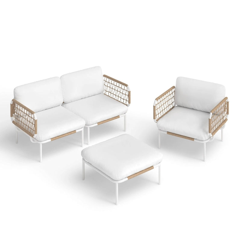 Set Divano Sezionale da Esterno per Patio con Cuscini