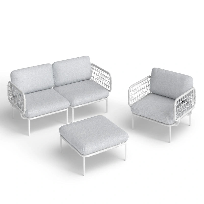 Set Divano Sezionale da Esterno per Patio con Cuscini