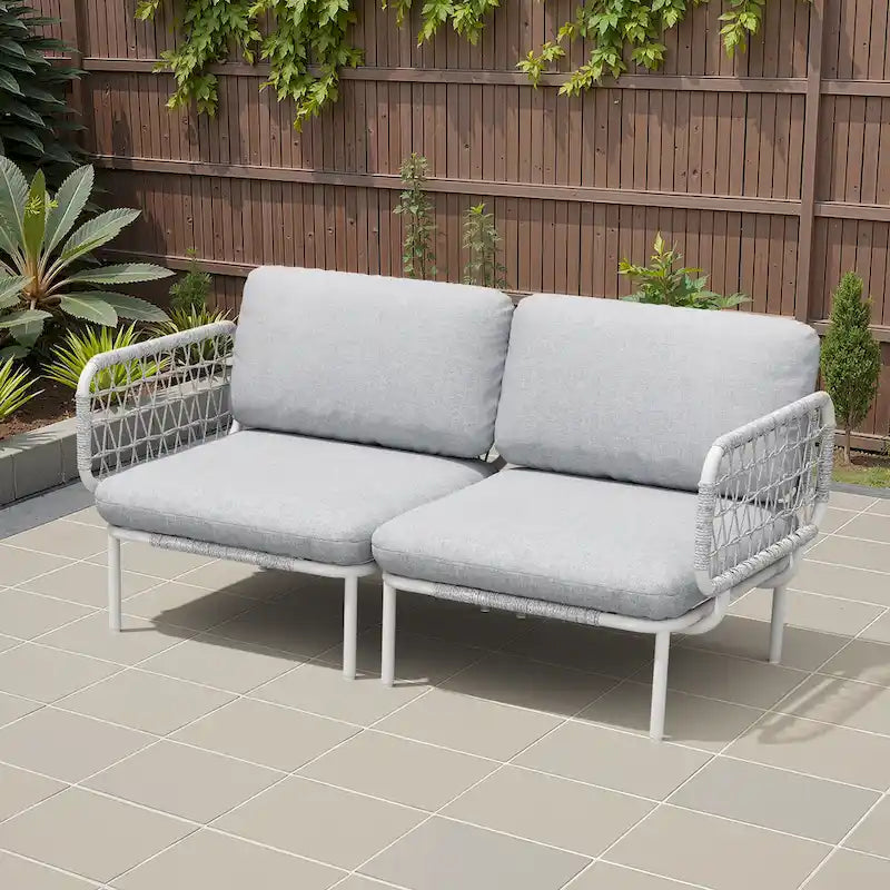 Set Divano Sezionale da Esterno per Patio con Cuscini
