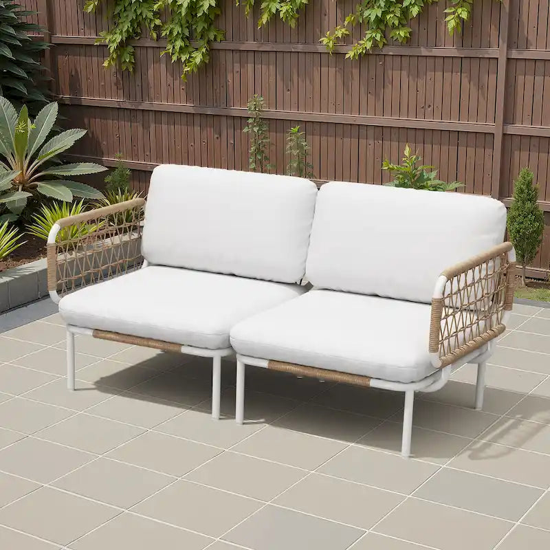 Set Divano Sezionale da Esterno per Patio con Cuscini