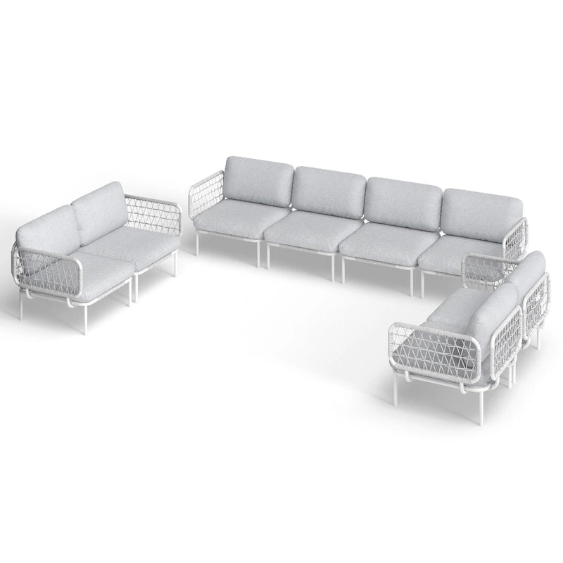 Set Divano Sezionale da Esterno per Patio con Cuscini