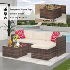 Set Mobili da Giardino 5 Pezzi, Set Patio per Esterni - Rattan PE