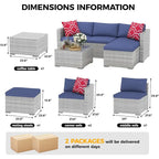 Set Mobili da Giardino 5 Pezzi, Set Patio per Esterni - Rattan PE