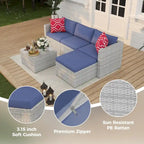 Set Mobili da Giardino 5 Pezzi, Set Patio per Esterni - Rattan PE