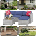Set Mobili da Giardino 5 Pezzi, Set Patio per Esterni - Rattan PE