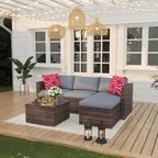 Set Mobili da Giardino 5 Pezzi, Set Patio per Esterni - Rattan PE