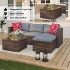 Set Mobili da Giardino 5 Pezzi, Set Patio per Esterni - Rattan PE