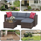 Set Mobili da Giardino 5 Pezzi, Set Patio per Esterni - Rattan PE