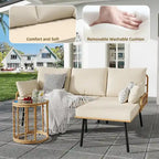 Set di 3 mobili da giardino in rattan