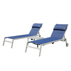 GDFStudio - Set a 3 pezzi Tatum per esterni con chaise longue regolabile, tavolino e ruote