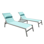 GDFStudio - Set a 3 pezzi Tatum per esterni con chaise longue regolabile, tavolino e ruote