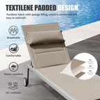 GDFStudio - Set a 3 pezzi Tatum per esterni con chaise longue regolabile, tavolino e ruote